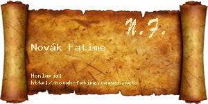 Novák Fatime névjegykártya
